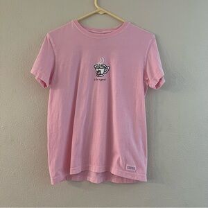 Pink 'Life is Good' Tea Cup Tee - Women’s Small